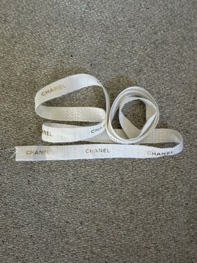 55” of Chanel Branded Ribbon White and Gold
